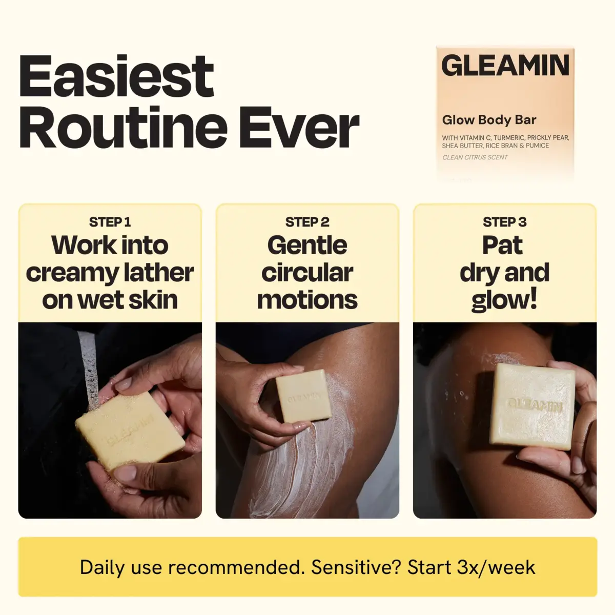 Glow Body Bar – Daily Brightening Soap for Smooth, Even Skin